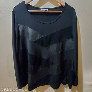 Women's Calvin Klein Black Faux Leather Top